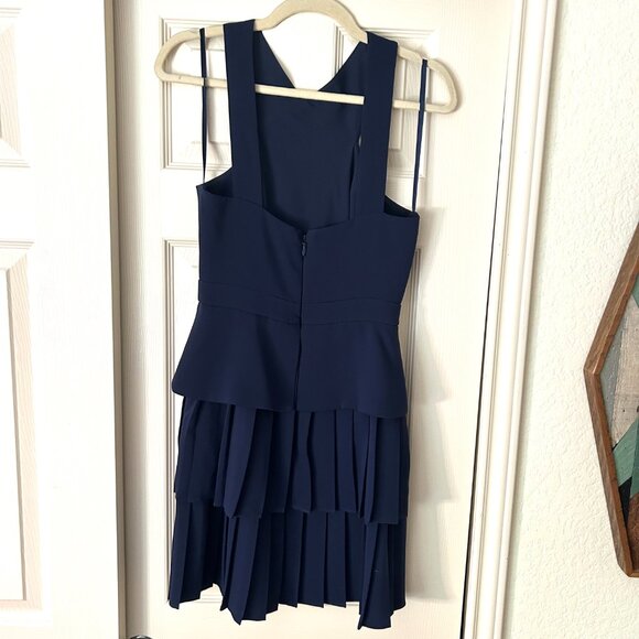 BCBG navy blue cross formal mini dress, size 2, wedding guest - Picture 2 of 5
